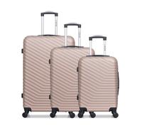 Lot de 3 - Valise grand format, valise weekend et valise cabine LENA - rose - WAVE PARIS