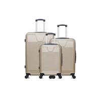 - lot de 3 - valise grand format, valise weekend et valise cabine selenga - beige