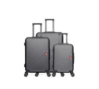 swiss kopper - lot de 3 - valise grand format, valise weekend et valise cabine spiez - gris fonce GRIS FONCE