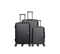 - lot de 3 - valise grand format, valise weekend et valise cabine spiez - noir
