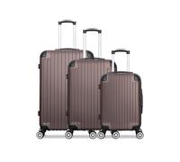 - lot de 3 - valise grand format, valise weekend et valise cabine tage - marron