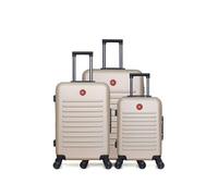 lot de 3 - valise grand format, valise weekend et valise cabine wil - beige