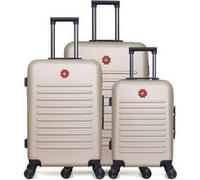 lot de 3 - valise grand format, valise weekend et valise cabine wil - beige BEIGE G