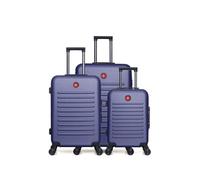 lot de 3 - valise grand format, valise weekend et valise cabine wil - marine