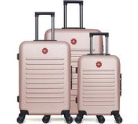 lot de 3 - valise grand format, valise weekend et valise cabine wil - rose dore ROSE DORE G