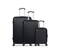 - lot de 3 - valise grand format, valise weekend et valise cabine xxs carpates - noir
