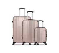 hero - lot de 3 - valise grand format, valise weekend et valise cabine xxs carpates - rose dore rose dore G