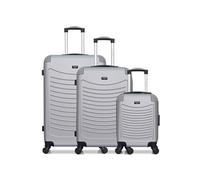 - lot de 3 - valise grand format, valise weekend et valise cabine xxs congo - gris