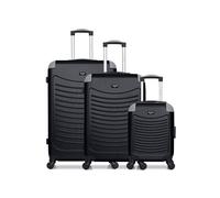 - lot de 3 - valise grand format, valise weekend et valise cabine xxs congo - noir