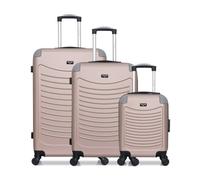 Lot de 3 - Valise Grand format, valise weekend et valise cabine XXS CONGO - rose - WAVE PARIS