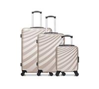 - lot de 3 - valise grand format, valise weekend et valise cabine xxs danube - beige