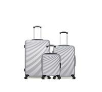 - lot de 3 - valise grand format, valise weekend et valise cabine xxs danube - gris