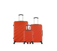 - lot de 3 - valise grand format, valise weekend et valise cabine xxs danube - orange