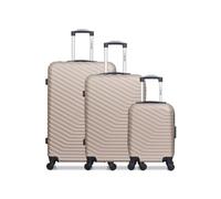 - lot de 3 valises grand format, weekend et cabine xxs lena - beige