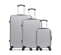 Lot de 3 - Valise Grand format, valise weekend et valise cabine XXS LENA - gris - WAVE PARIS