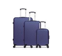 wave paris - lot de 3 valises grand format, weekend et cabine xxs lena - marine marine