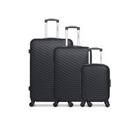 - lot de 3 - valise grand format, valise weekend et valise cabine xxs lena - noir