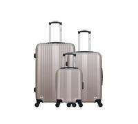 - lot de 3 - valise grand format, valise weekend et valise cabine xxs lipari - beige