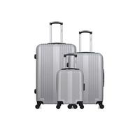 - lot de 3 - valise grand format, valise weekend et valise cabine xxs lipari - gris