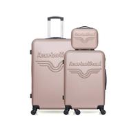 Lot de 3 - Valise grand format, valise weekend et vanity CHELSEA - rose - AMERICAN TRAVEL