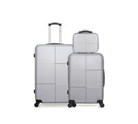 - lot de 3 - valise grand format, valise weekend et vanity coronado - gris