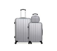 - lot de 3 - valise grand format, valise weekend et vanity fogo - gris