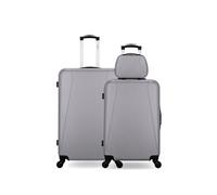 - lot de 3 - valise grand format, valise weekend et vanity lanzarote - gris