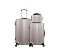 - lot de 3 - valise grand format, valise weekend et vanity lipari - beige