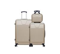 - lot de 3 - valise grand format, valise weekend et vanity selenga - beige