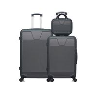 Lot de 3 - Valise grand format, valise weekend et vanity SELENGA - GRIS - WAVE PARIS