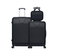 Lot de 3 - Valise grand format, valise weekend et vanity SELENGA - NOIR - WAVE PARIS