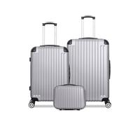 - lot de 3 - valise grand format, valise weekend et vanity tage - gris