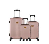 Lot de 3 - Valise weekend, valise cabine et valise cabine XXS AGATA - rose - LPB LUGGAGE