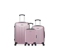 - lot de 3 - valise weekend, valise cabine et valise cabine xxs brooklyn - rose dore