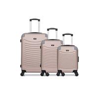 - lot de 3 - valise weekend, valise cabine et valise cabine xxs congo - rose dore