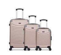 Lot de 3 - Valise Weekend, valise cabine et valise cabine XXS CONGO - rose - WAVE PARIS