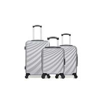 wave paris - lot de 3 - valise weekend, valise cabine et valise cabine xxs danube - gris gris