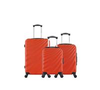 - lot de 3 - valise weekend, valise cabine et valise cabine xxs danube - orange
