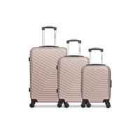 - lot de 3 - valise weekend, valise cabine et valise cabine xxs lena - rose dore