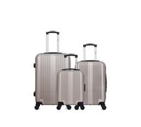 - lot de 3 - valise weekend, valise cabine et valise cabine xxs lipari - beige