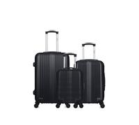 - lot de 3 - valise weekend, valise cabine et valise cabine xxs lipari - noir