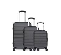 hero - lot de 3 - valise weekend , valise cabine et valise cabine xxs renoso - gris fonce gris fonce G