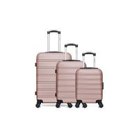 - lot de 3 - valise weekend , valise cabine et valise cabine xxs renoso - rose dore