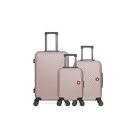 - lot de 3 - valise weekend, valise cabine et valise cabine xxs spiez - rose dore