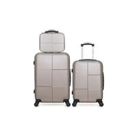 - lot de 3 - valise weekend, valise cabine et vanity coronado - beige