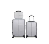 - lot de 3 - valise weekend, valise cabine et vanity coronado - gris
