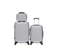 hero - lot de 3 valises weekend, cabine et vanity abs etna - gris gris