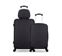 hero - lot de 3 - valise weekend, valise cabine et vanity lanzarote - noir noir