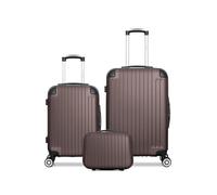 - lot de 3 - valise weekend, valise cabine et vanity tage - marron