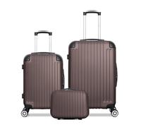 Lot de 3 - Valise weekend, valise cabine et vanity TAGE - marron - WAVE PARIS